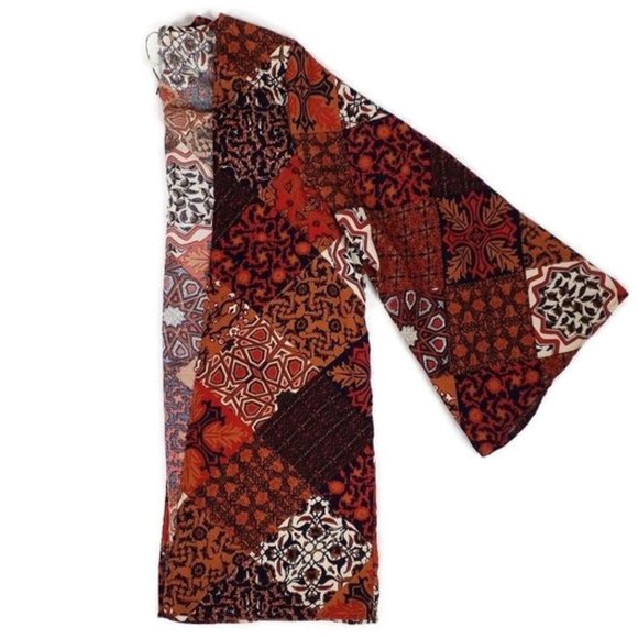 Earthbound Trading Multicolor Open Front BoHo Braided Fringed Kimono Womens M - Picture 9 of 11